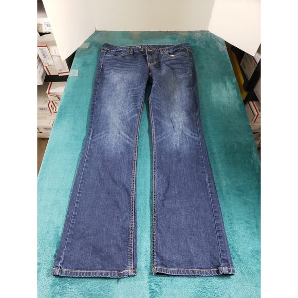 Mossimo Jeans Size 12 Womens Blue Stretch Denim Ladies Pants Mid Rise Bootcut - Picture 1 of 11